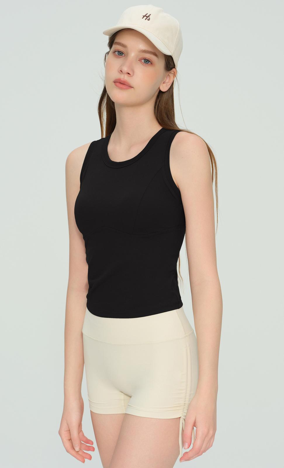 เสื้อกล้ามยิม บราในตัว เส้นซีมรับทรง ใส่สบายตลอดวัน | Built-in Bra Gym Tank Top WX53019