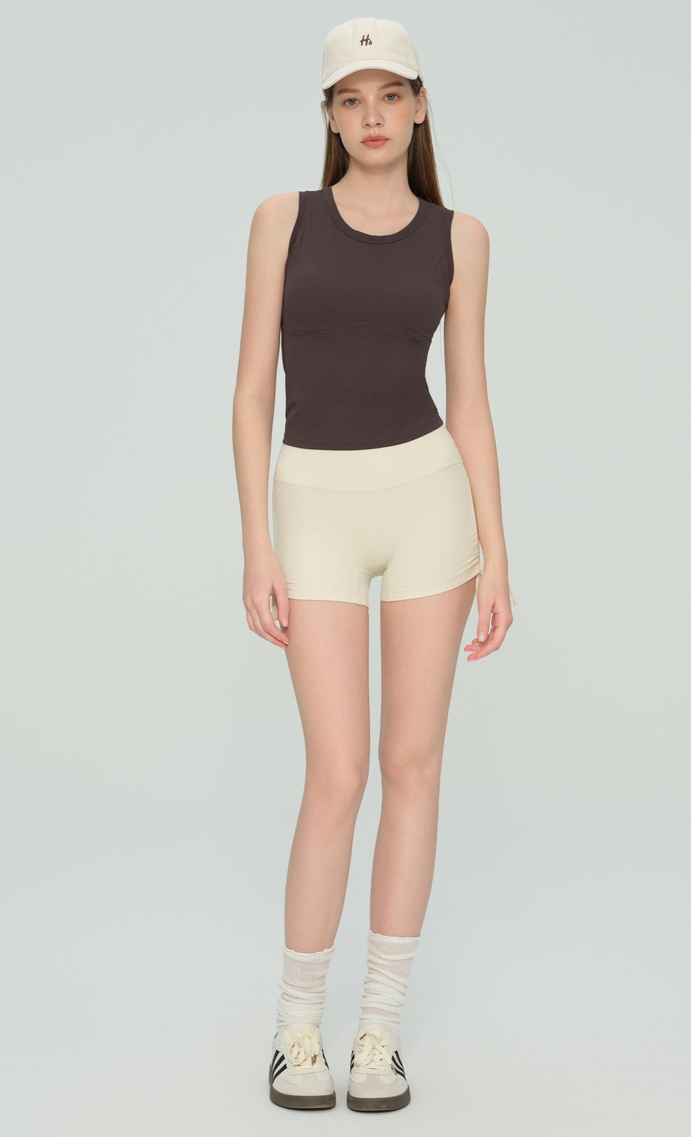 เสื้อกล้ามยิม บราในตัว เส้นซีมรับทรง ใส่สบายตลอดวัน | Built-in Bra Gym Tank Top WX53019