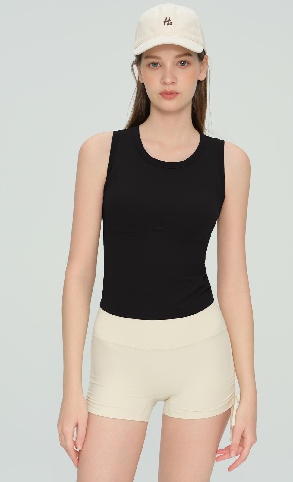เสื้อกล้ามยิม บราในตัว เส้นซีมรับทรง ใส่สบายตลอดวัน | Built-in Bra Gym Tank Top WX53019