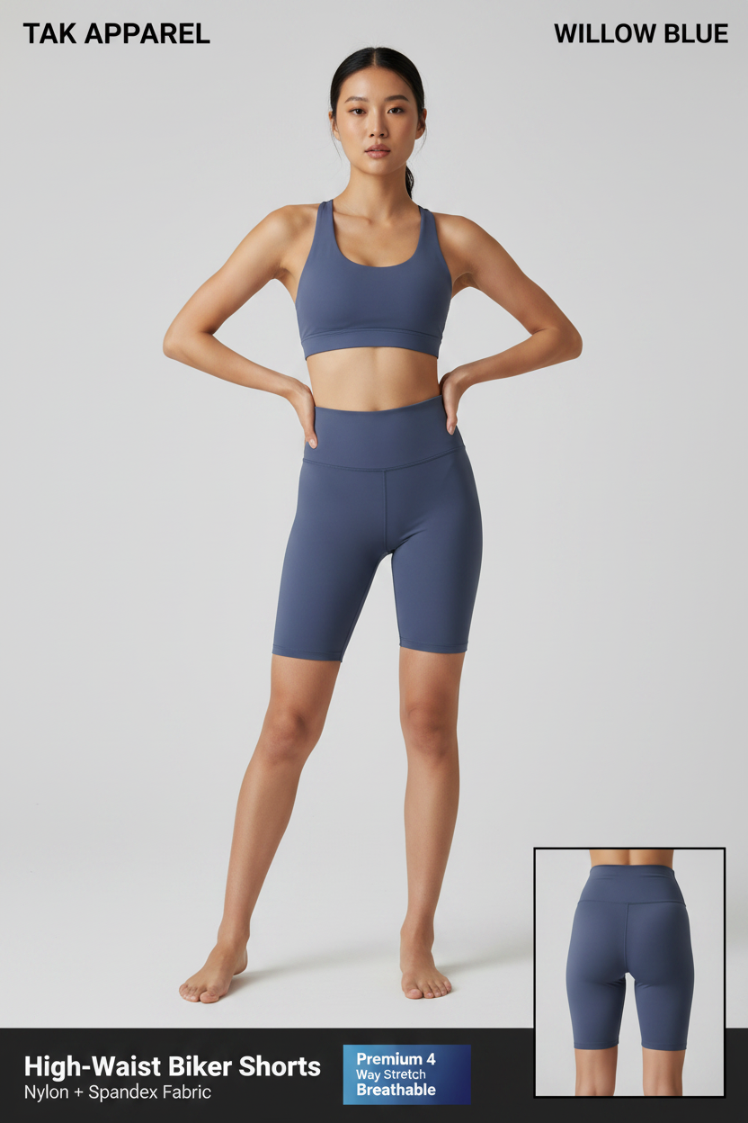 Biker Shorts - Willow Blue