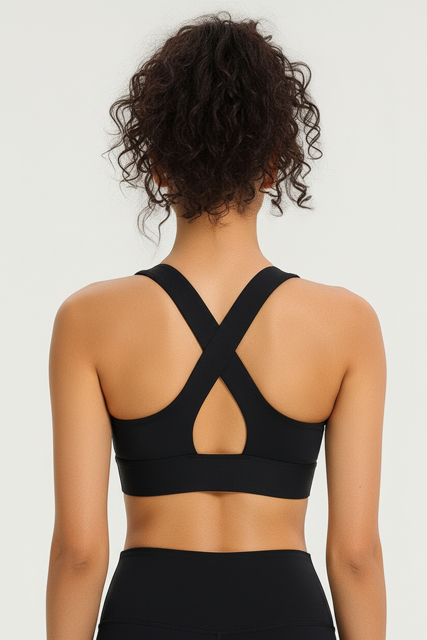 Black Sports Bra Back
