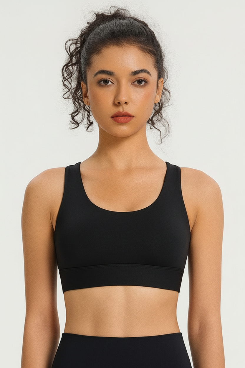 Black Sports Bra Front