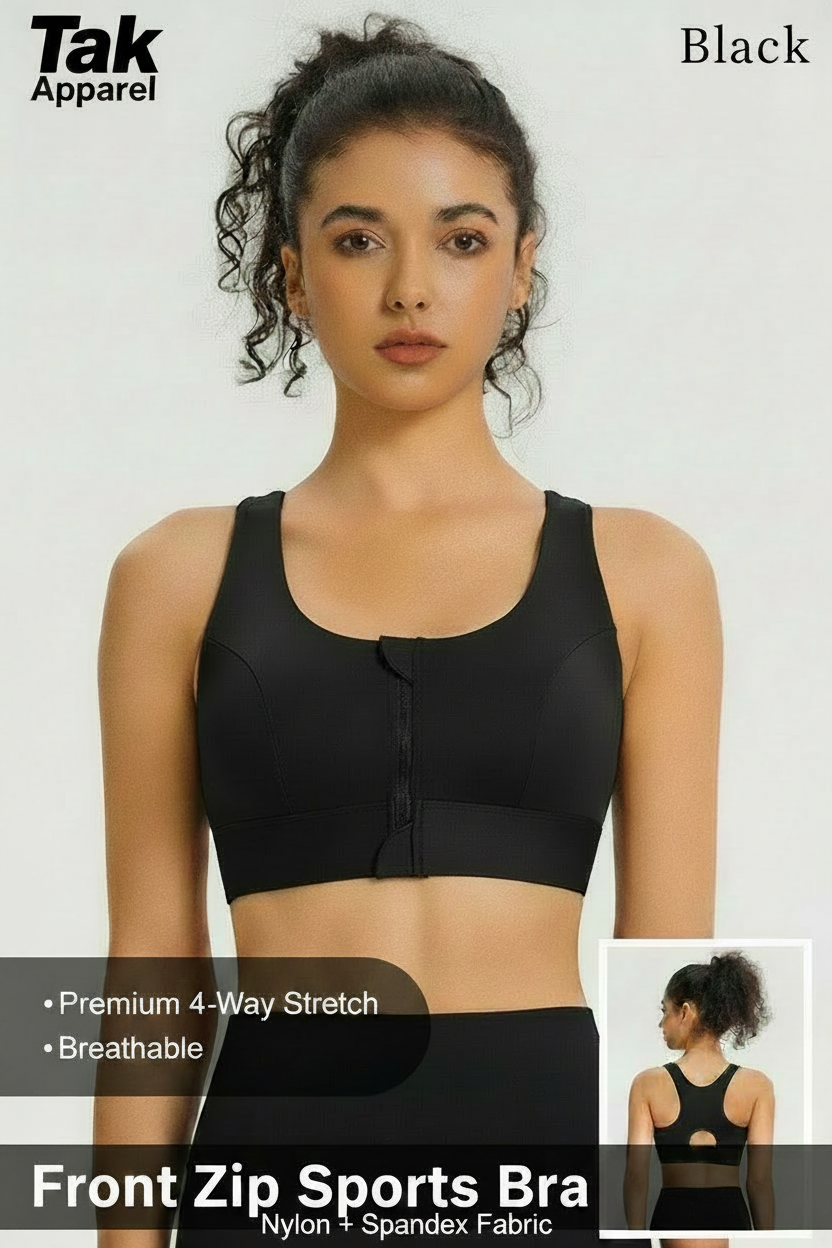 Front Zip Sports Bra - ตัด X1347 + กรอบใหญ่ขึ้น