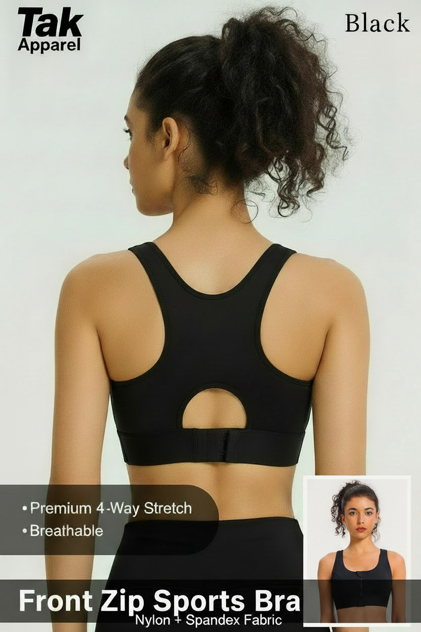 Front Zip Sports Bra - กรอบนางแบบครึ่งตัวมีหัว