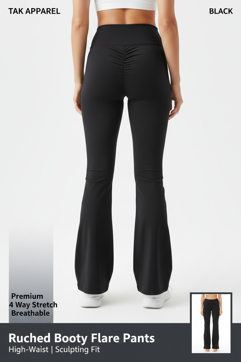 Ruched Booty Flare Pants - Back View Main
