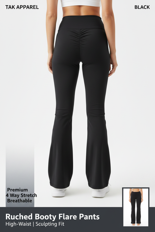 Ruched Booty Flare Pants - Back View Main