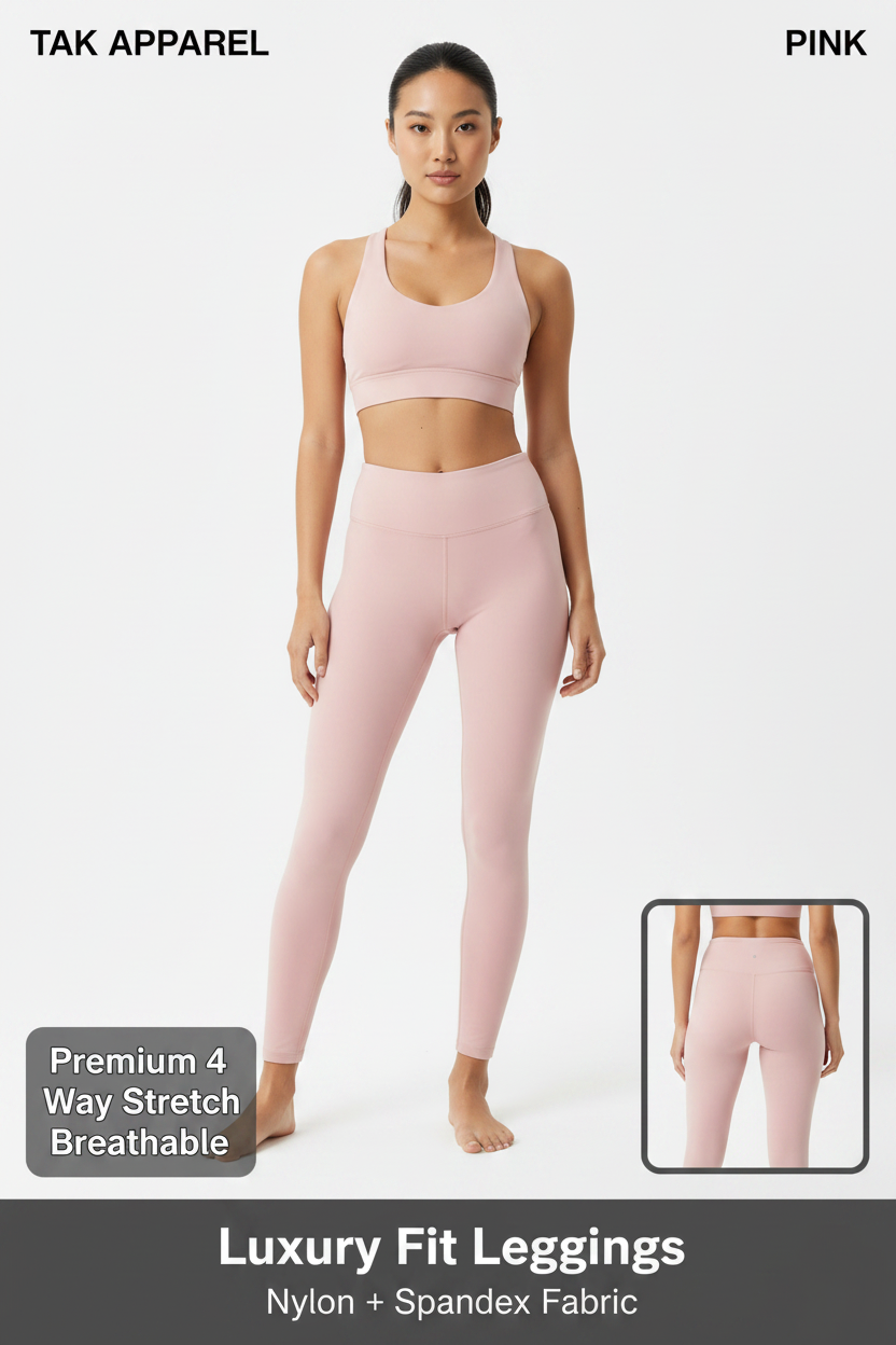 Luxury Fit Leggings - Pink Full Body