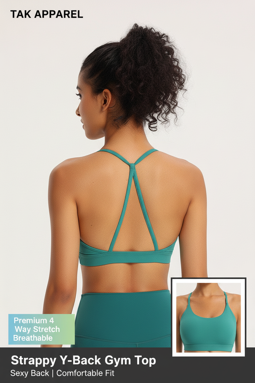 Strappy Y-Back Gym Top - Back Main Front Inset